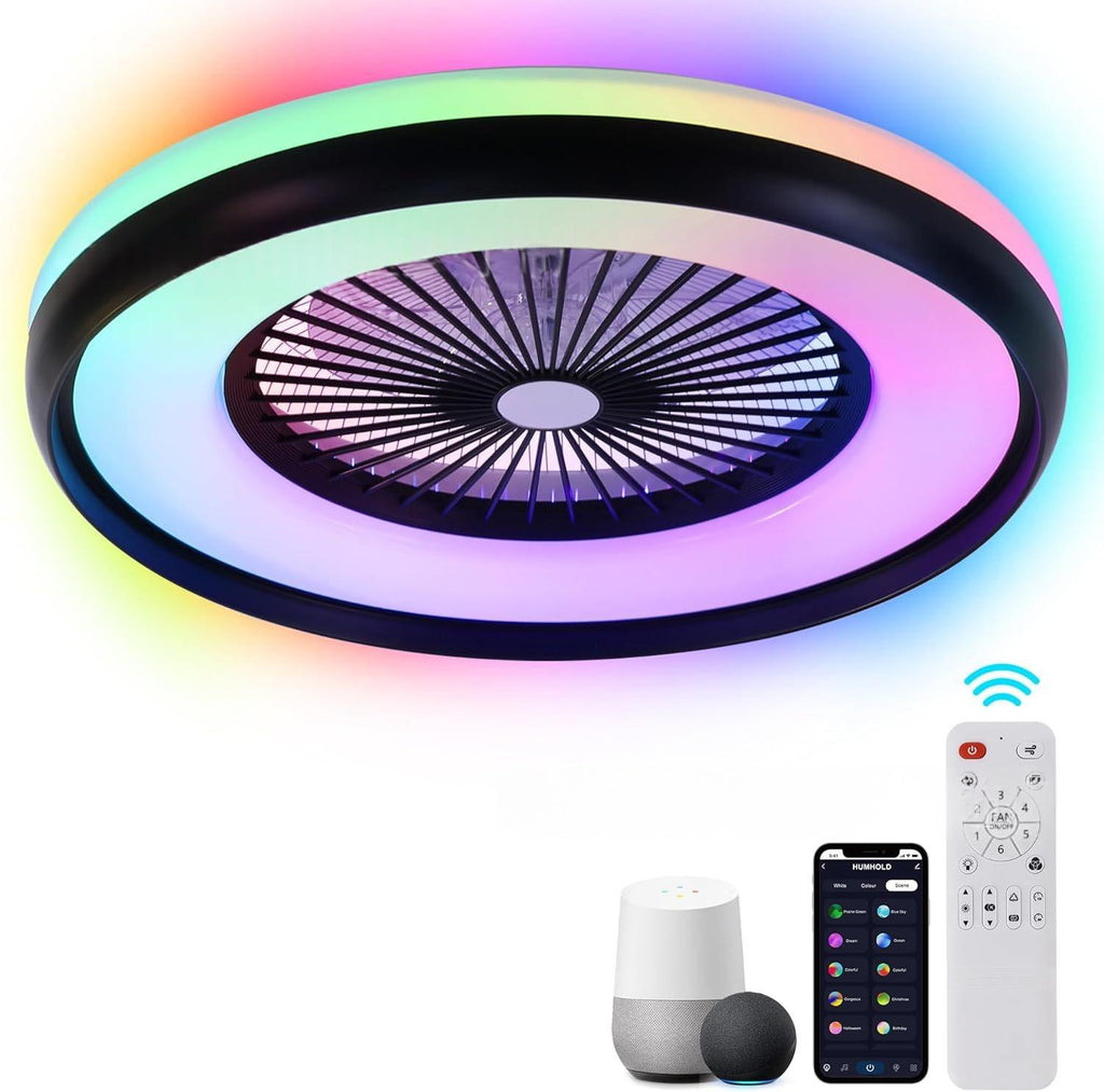 Smarter Deckenventilator mit RGB-Licht