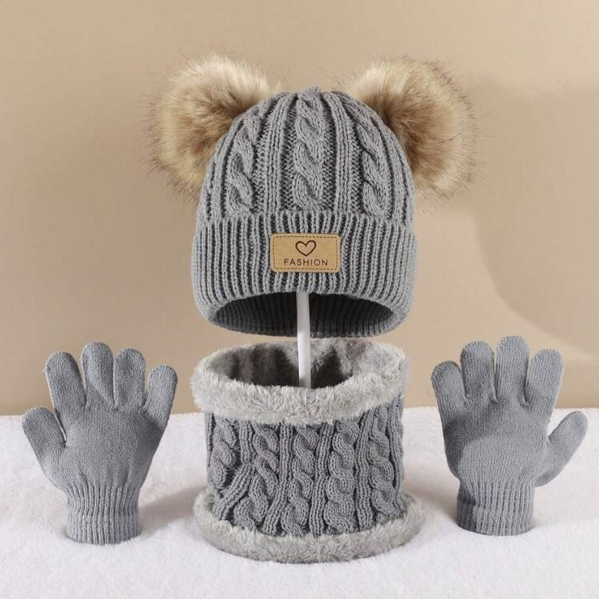 Mütze, Schal & Handschuhe Set für Kinder – Bild 6 | LuxeStyle