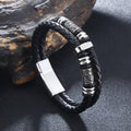 Stahlarmband mit Lederfassung – Bild 6 | LuxeStyle