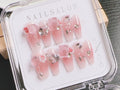 Press On Nails T037 – Pink Gem-Embedded