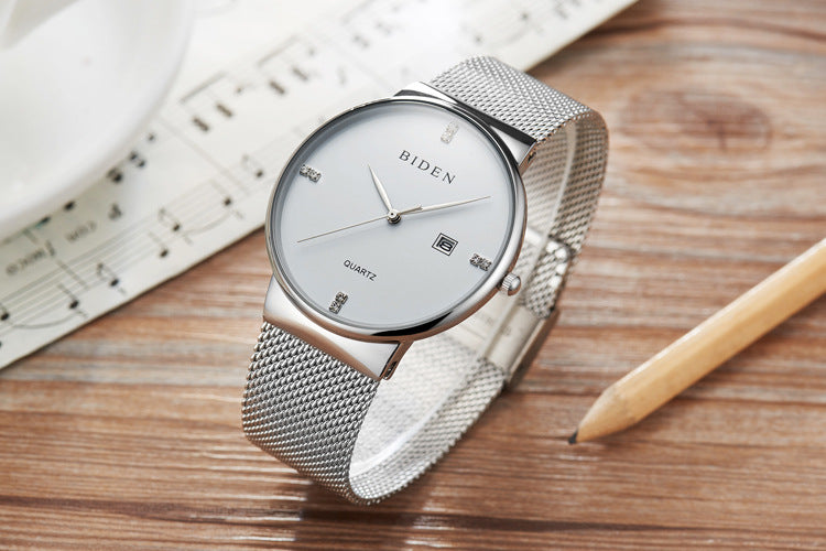 Ultraflache Herrenuhr mit Milanaise-Armband – Bild 11 | LuxeStyle