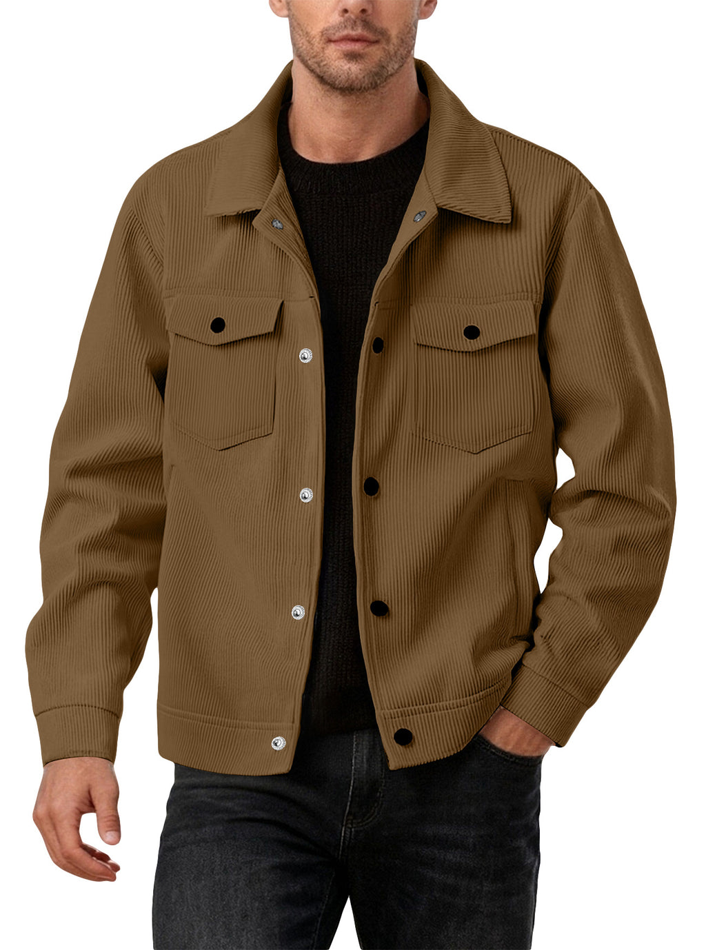Sportliche Freizeitjacke mit Revers für Herren