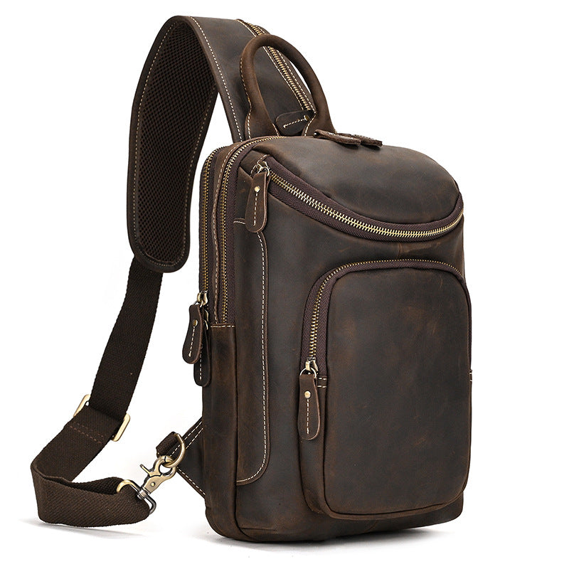 Herren Retro Umhängetasche aus Crazy Horse Leder