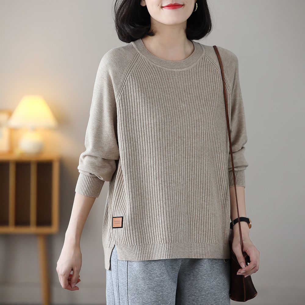 Strickpullover mit Rundhalsausschnitt für Damen