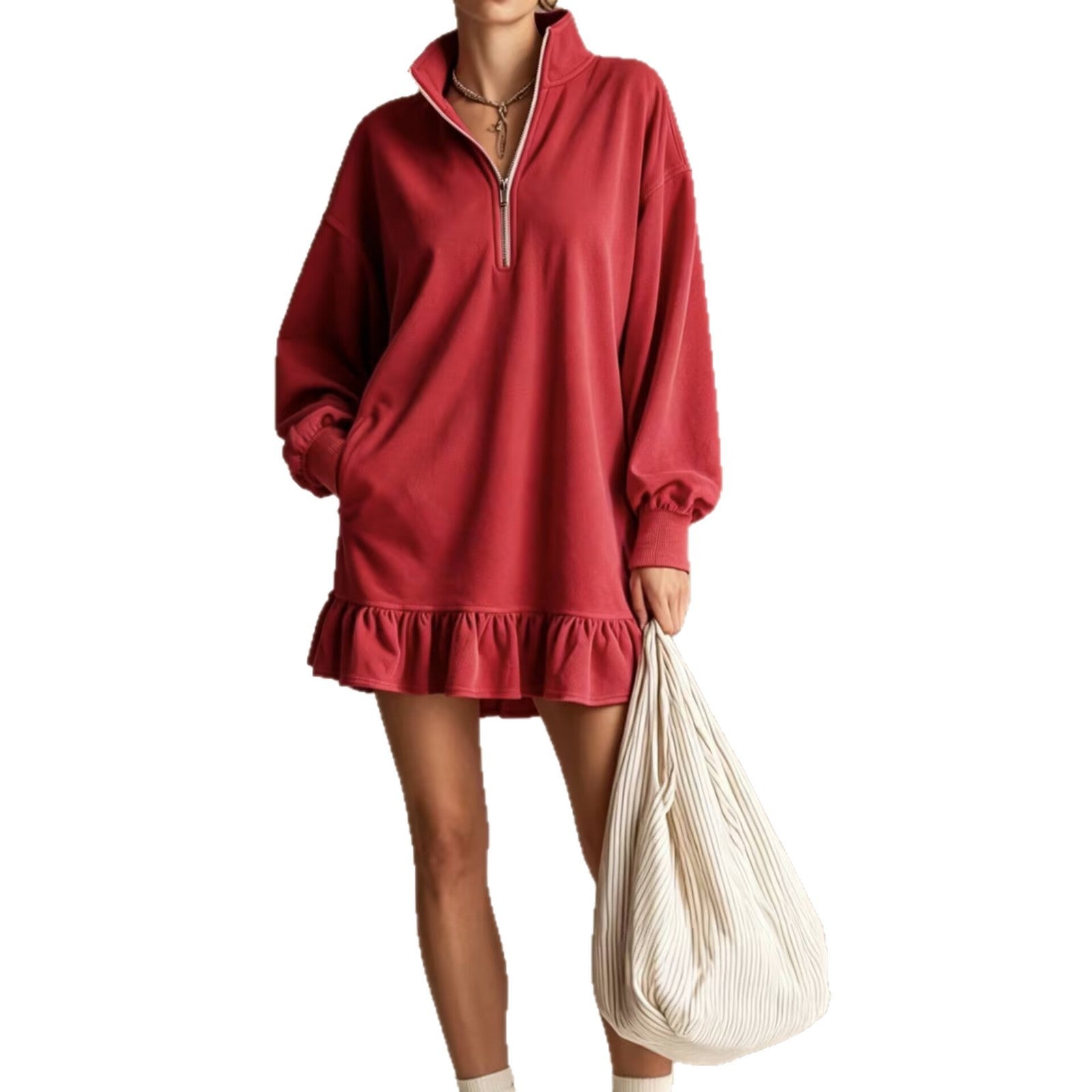 Lässige Damen-Midi-Kleid