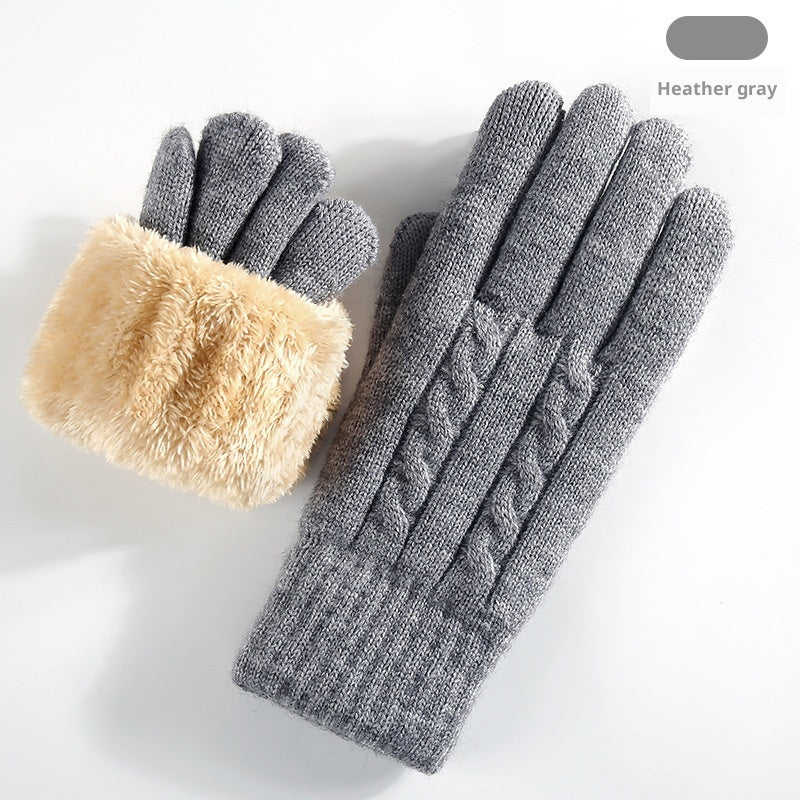 Gefütterte Strickhandschuhe mit Touchscreen-Funktion