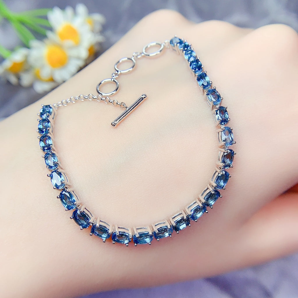 Armband mit London Blautopas & 925er Silber – Bild 2 | LuxeStyle