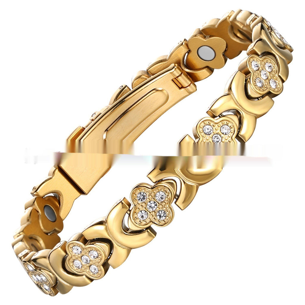Titanstahl-Armband mit Kleeblatt-Design – Bild 6 | LuxeStyle
