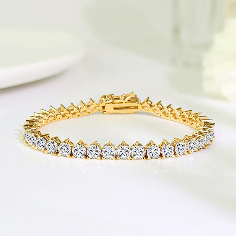 Dreifachklinken-Tennisarmband mit Zirkon – Bild 6 | LuxeStyle