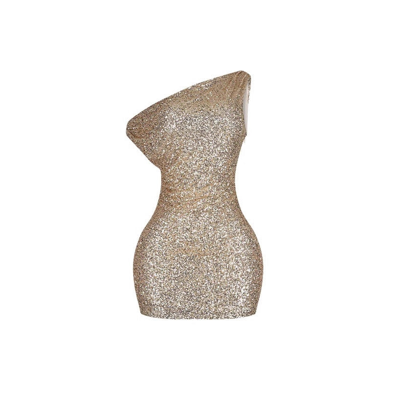 Pailletten-Minikleid mit Off-Shoulder-Design – Bild 5 | LuxeStyle
