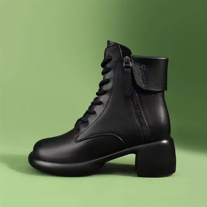 Vintage Leder-Boots mit Chunky-Sohle – Bild 5 | LuxeStyle