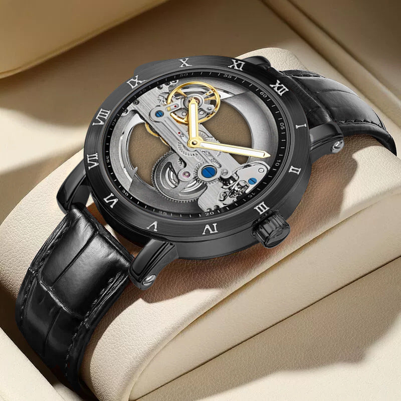 Wolishi Herren-Automatikuhr mit Lederarmband – Bild 4 | LuxeStyle