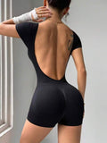 Nahtloser V-Ausschnitt Yoga Jumpsuit – Bild 1 | LuxeStyle