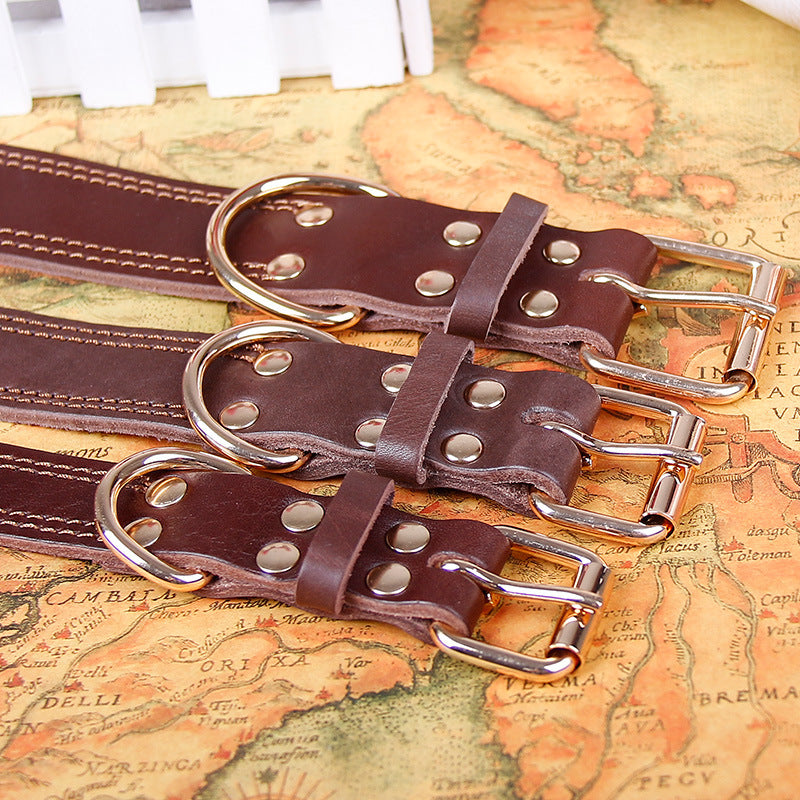 Retro Lederhalsband für mittelgrosse bis grosse Hunde – Bild 4 | LuxeStyle