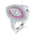 Moissanite Ring mit Doppelhallo
