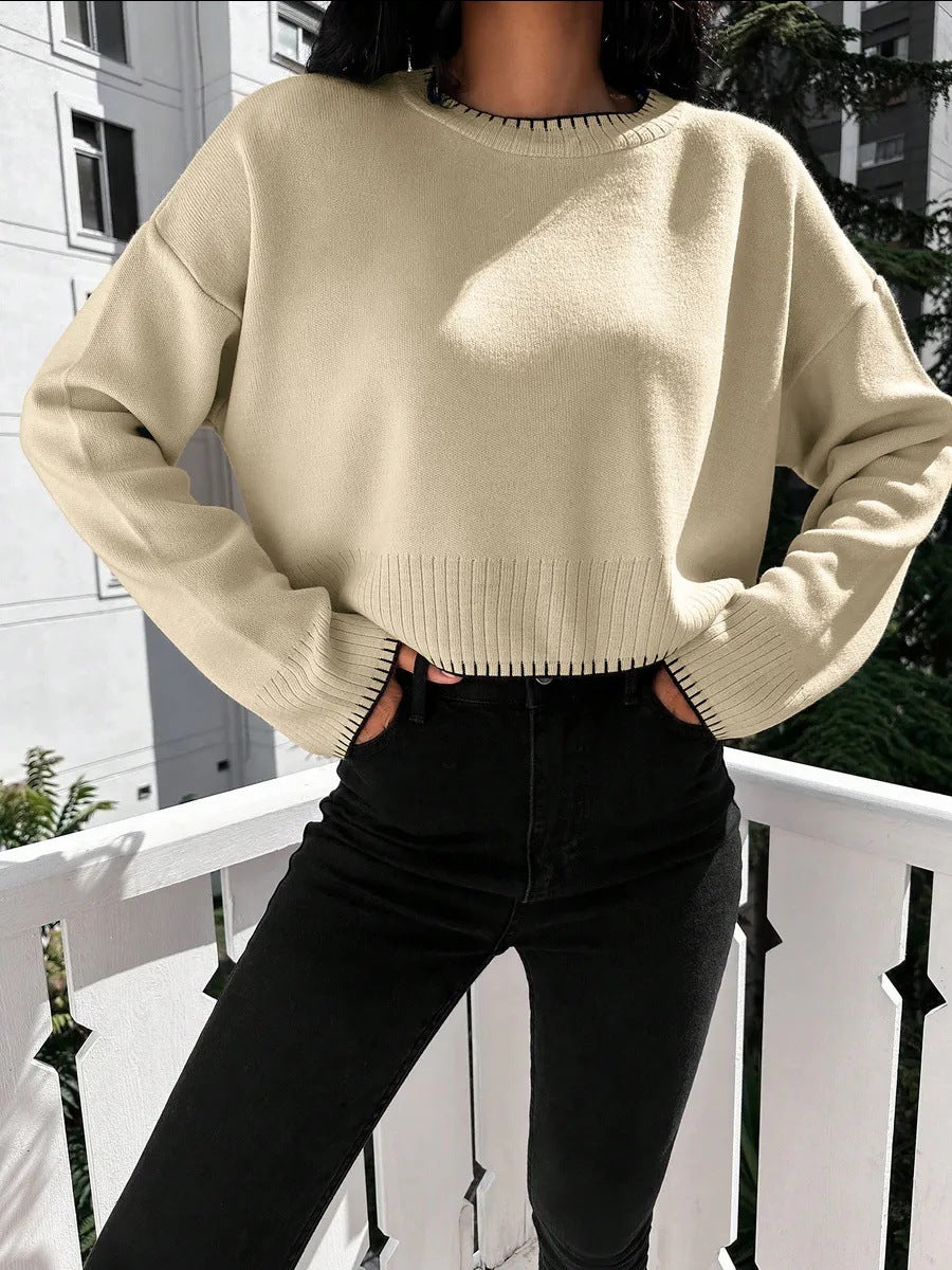 Farbblock-Pullover