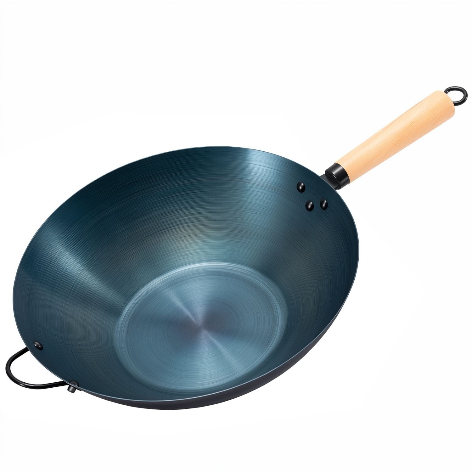 Wok aus Karbonstahl mit flachem Boden