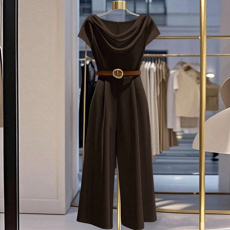 Eleganter Satin-Jumpsuit mit weitem Bein