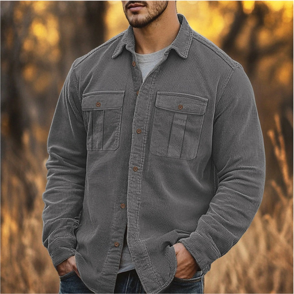 Retro Cordhemd für Herren – Bild 3 | LuxeStyle