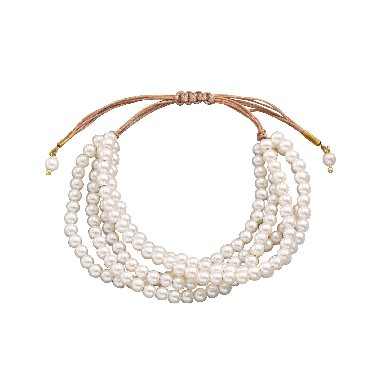Multischicht-Armband mit Kunstperlen – Anpassbarer Damen-Schmuck