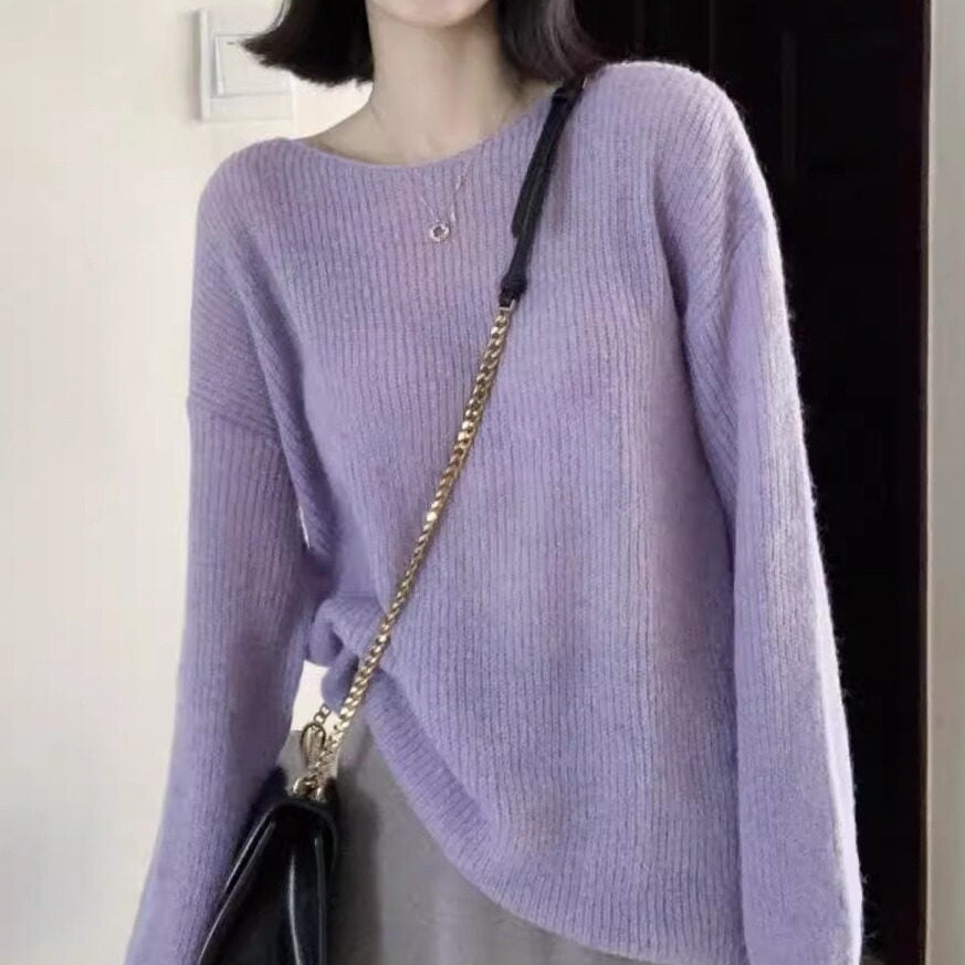 Lockerer Strickpullover im Lazy Style