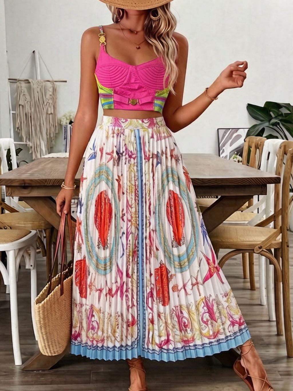 Romantisches fliessendes Strandkleid-Set
