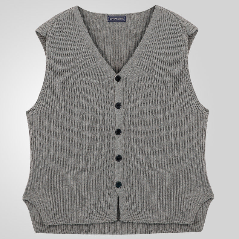 Herren V-Neck Strick-Gilet für Herbst und Winter