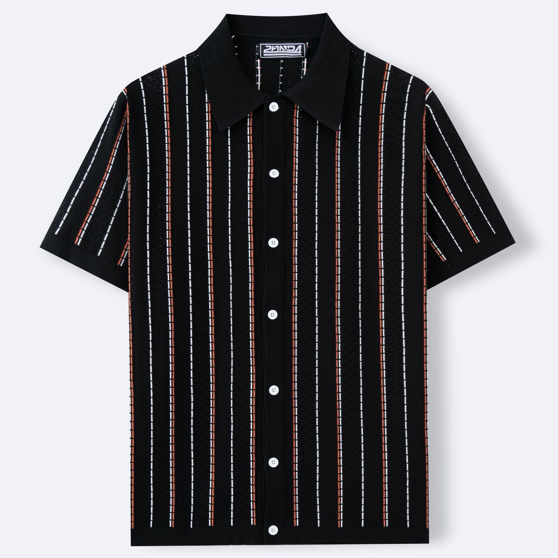 Gestreiftes Kurzarm-Stricktop für Herren