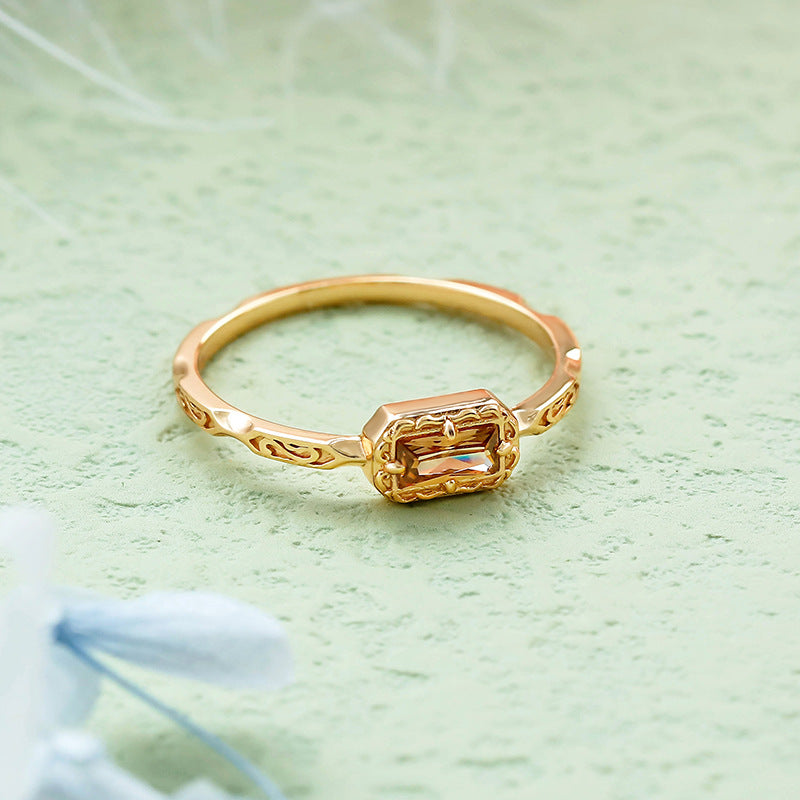 Kaffee-Zirkon Ring