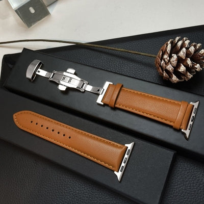 Lederarmband mit Schleifenschnalle für Apple Watch