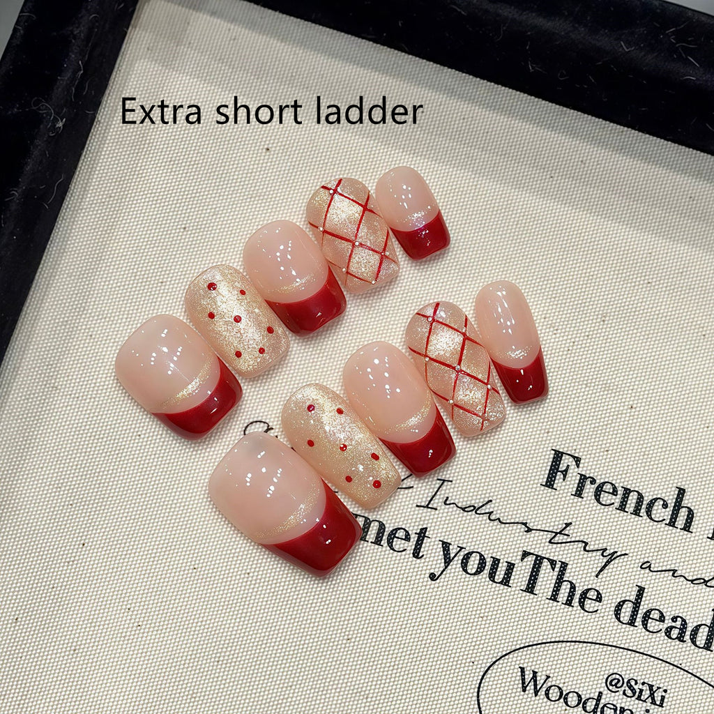 Rotes Cat's Eye Nagelset zum Aufkleben – Bild 8 | LuxeStyle