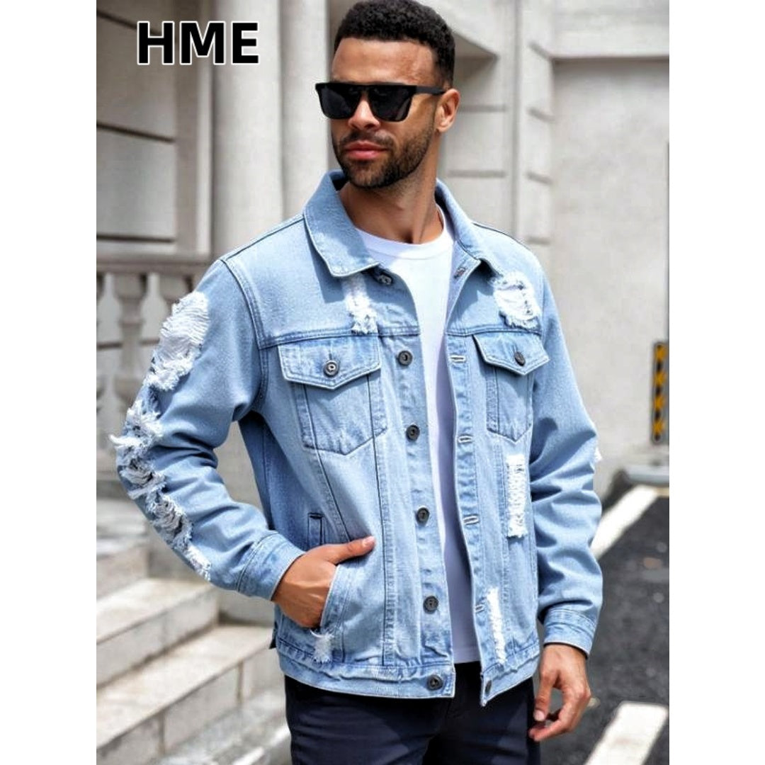 Loose-fit Jeansjacke im Korea-Stil