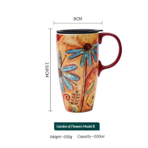 Keramiktasse mit Deckel – Pflanzen & Tiere – Bild 10 | LuxeStyle