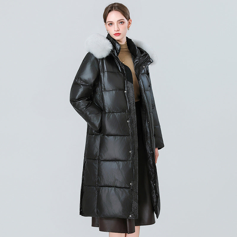 Schwarzer Wollgefütterter Parka mit goldener Krempe – Bild 6 | LuxeStyle