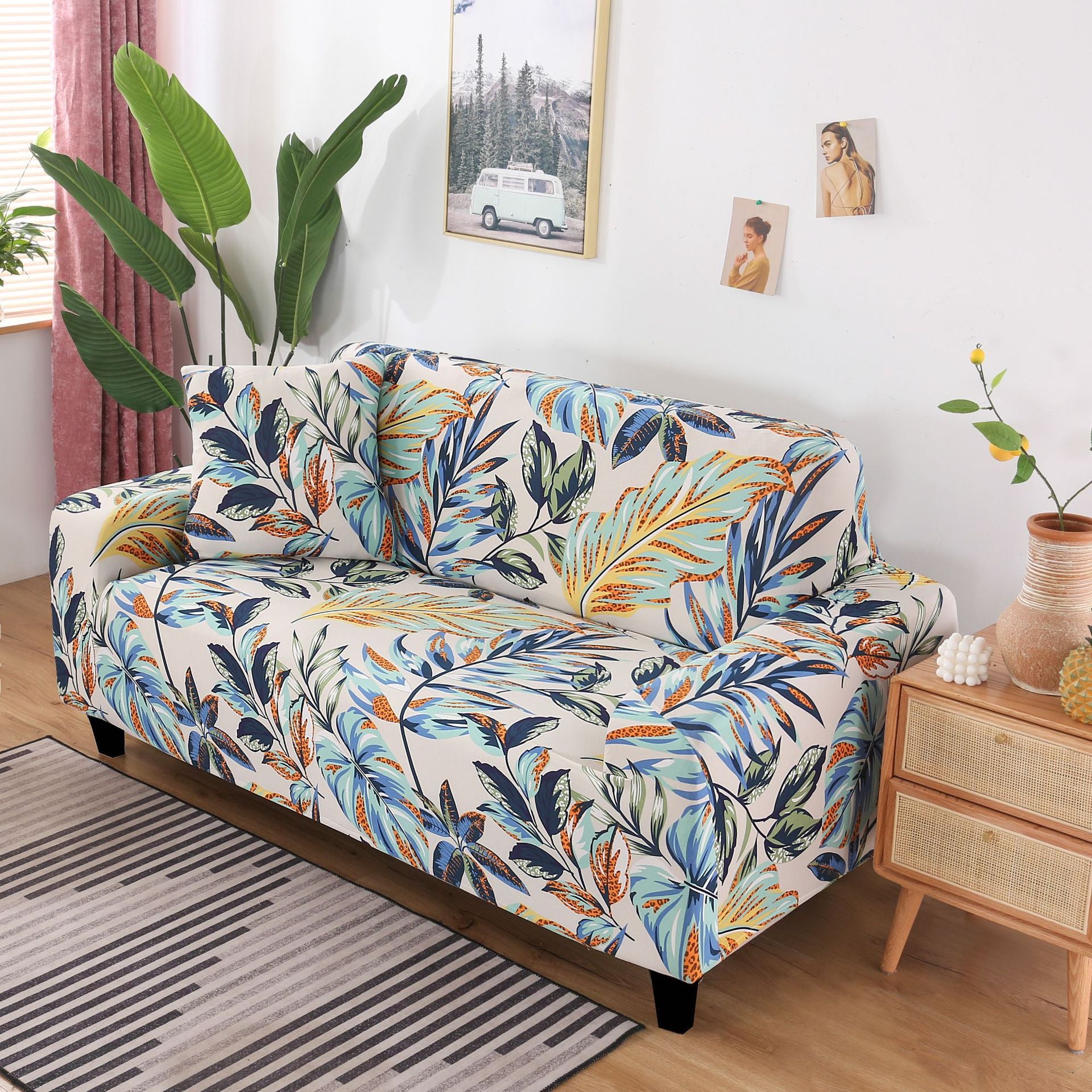 Gedruckter Multifunktioneller Strick Dehnbarer Sofa-Bett-Bezug