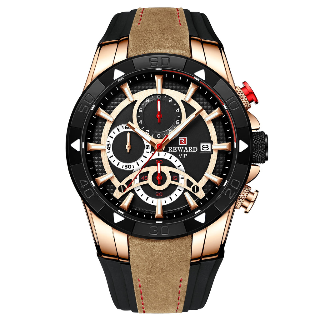 Herren Quarzuhr mit Kalender und Silikonarmband – Bild 5 | LuxeStyle
