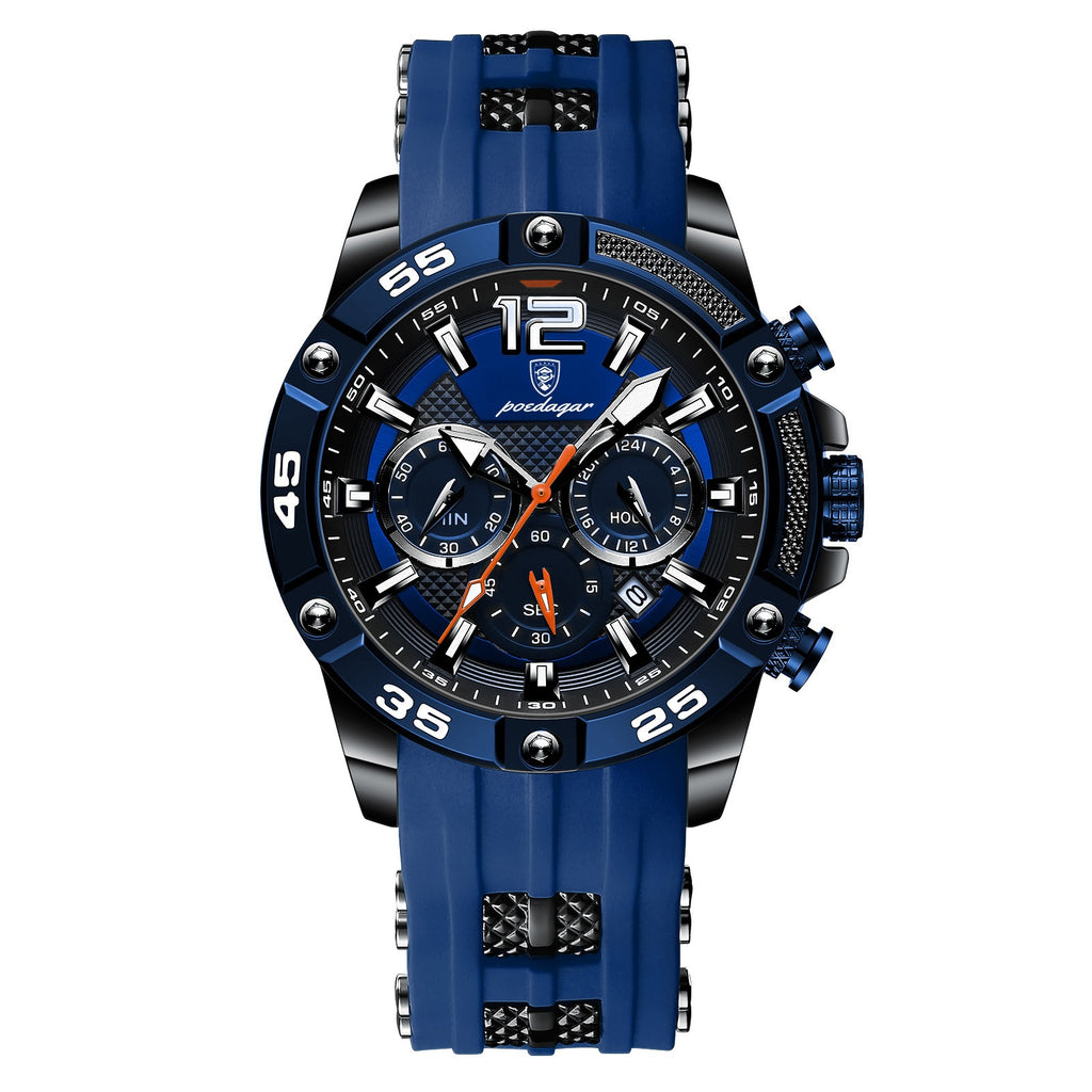 Multifunktionale Herrenuhr mit Silikonarmband – Bild 8 | LuxeStyle