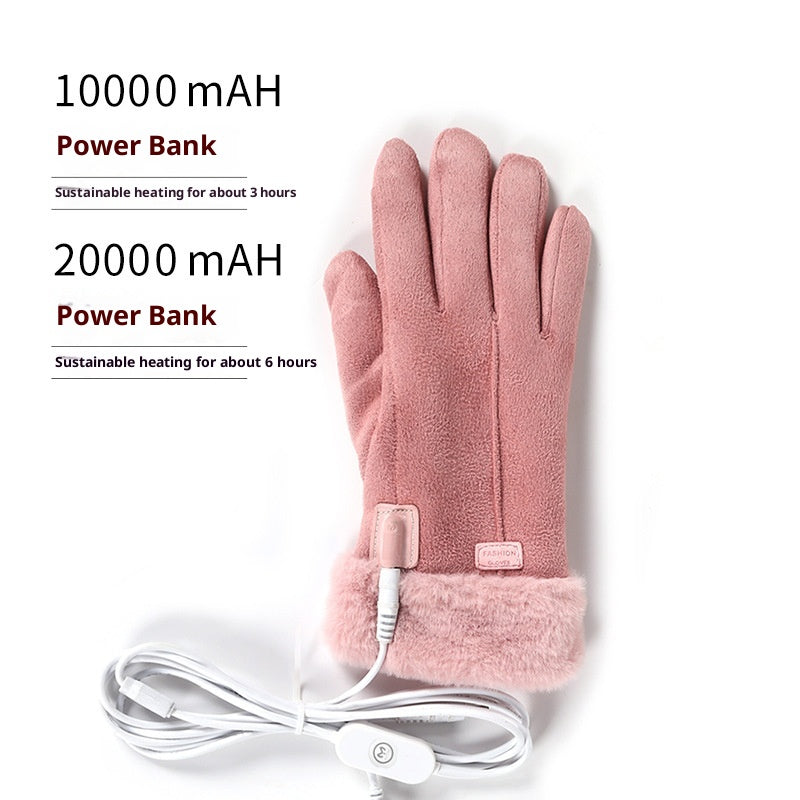 USB-beheizbare, wasserdichte Wildleder-Fingerhandschuhe