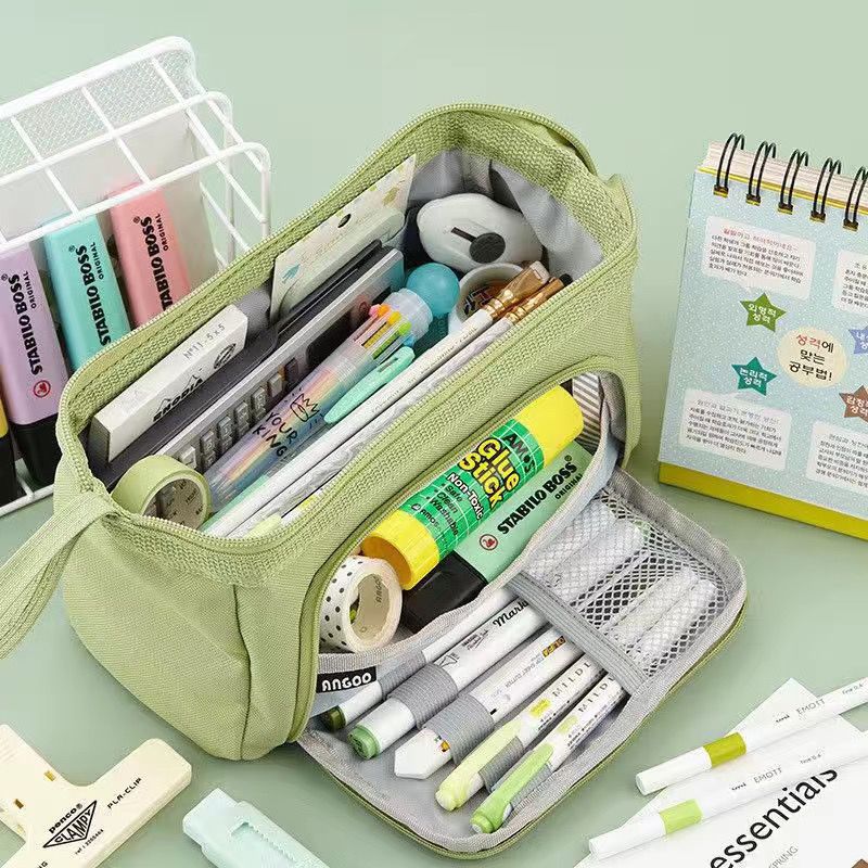 Doppelfach-Stoff-Taschenset für Stifte – Bild 4 | LuxeStyle