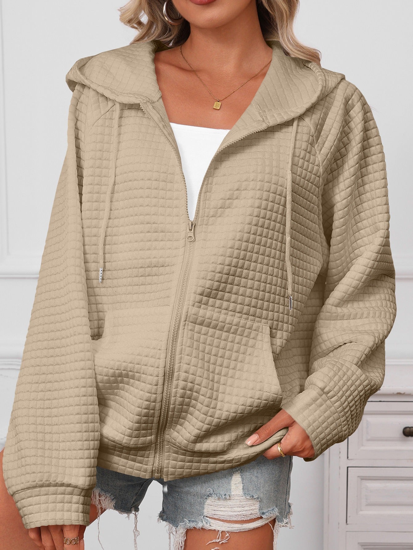 Kapuzenjacke mit Reissverschluss