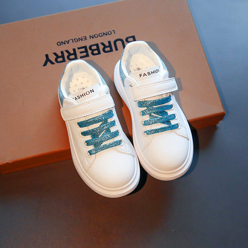 Kinder Soft-Sohlen Leder Freizeitschuhe mit Glitzer