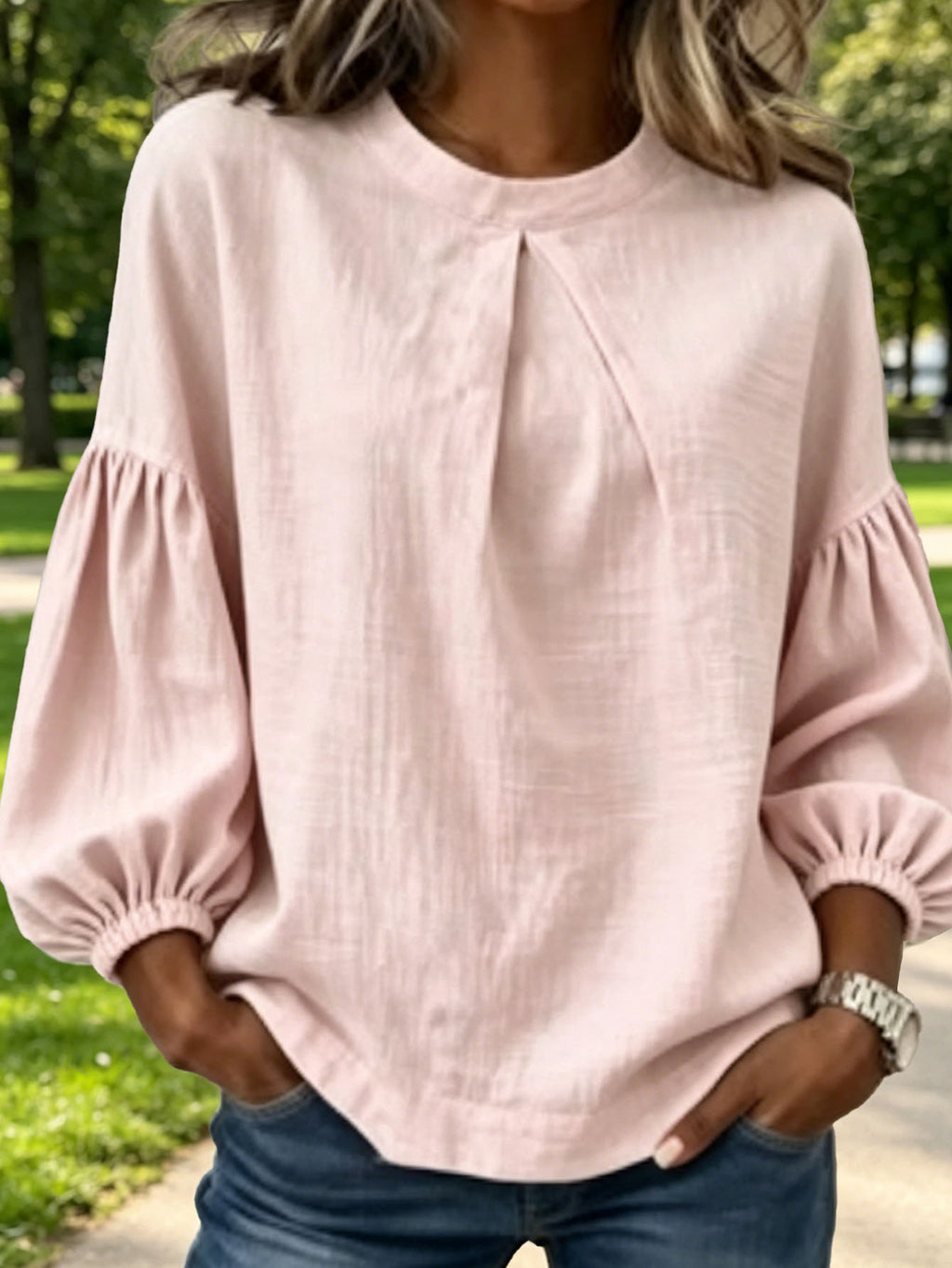 Langarmshirt mit Rundhals