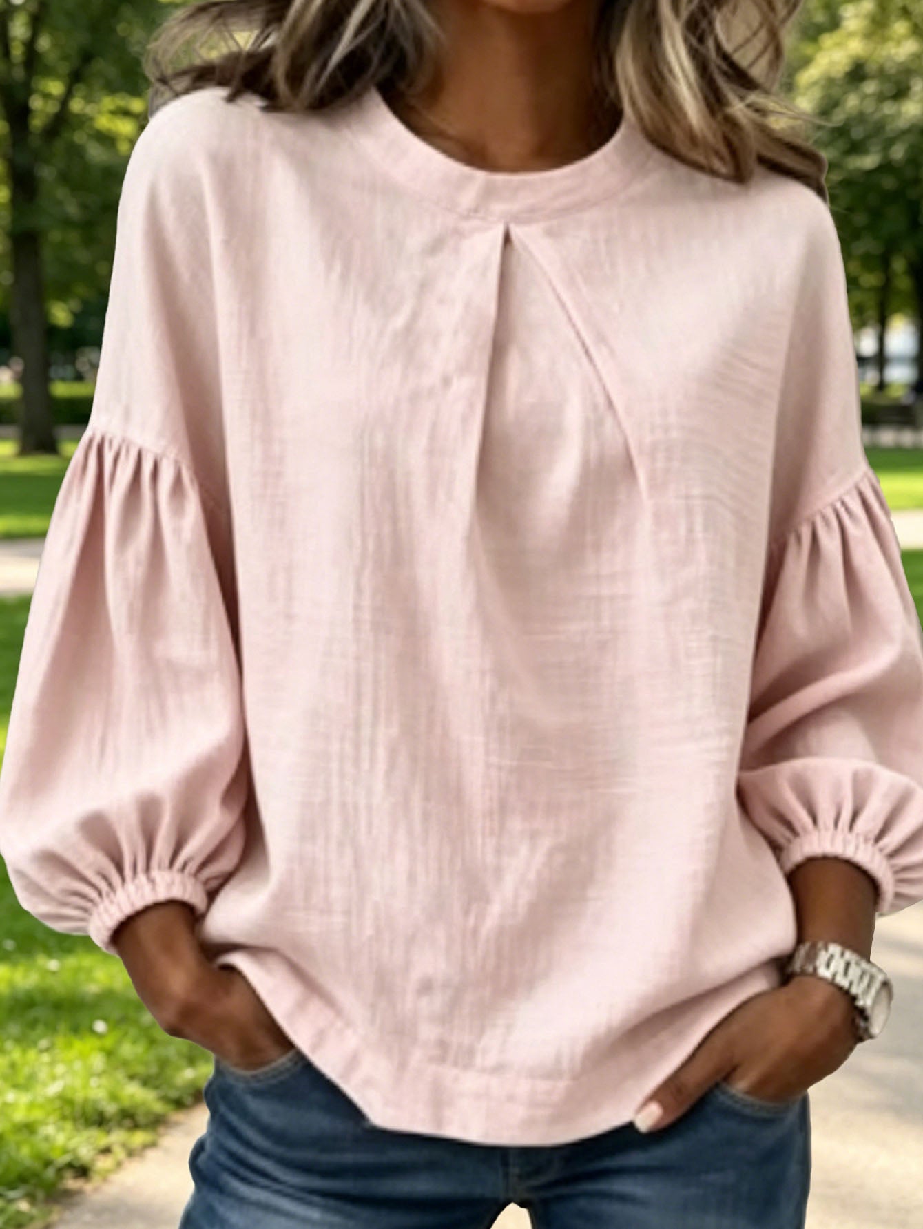 Langarmshirt mit Rundhals