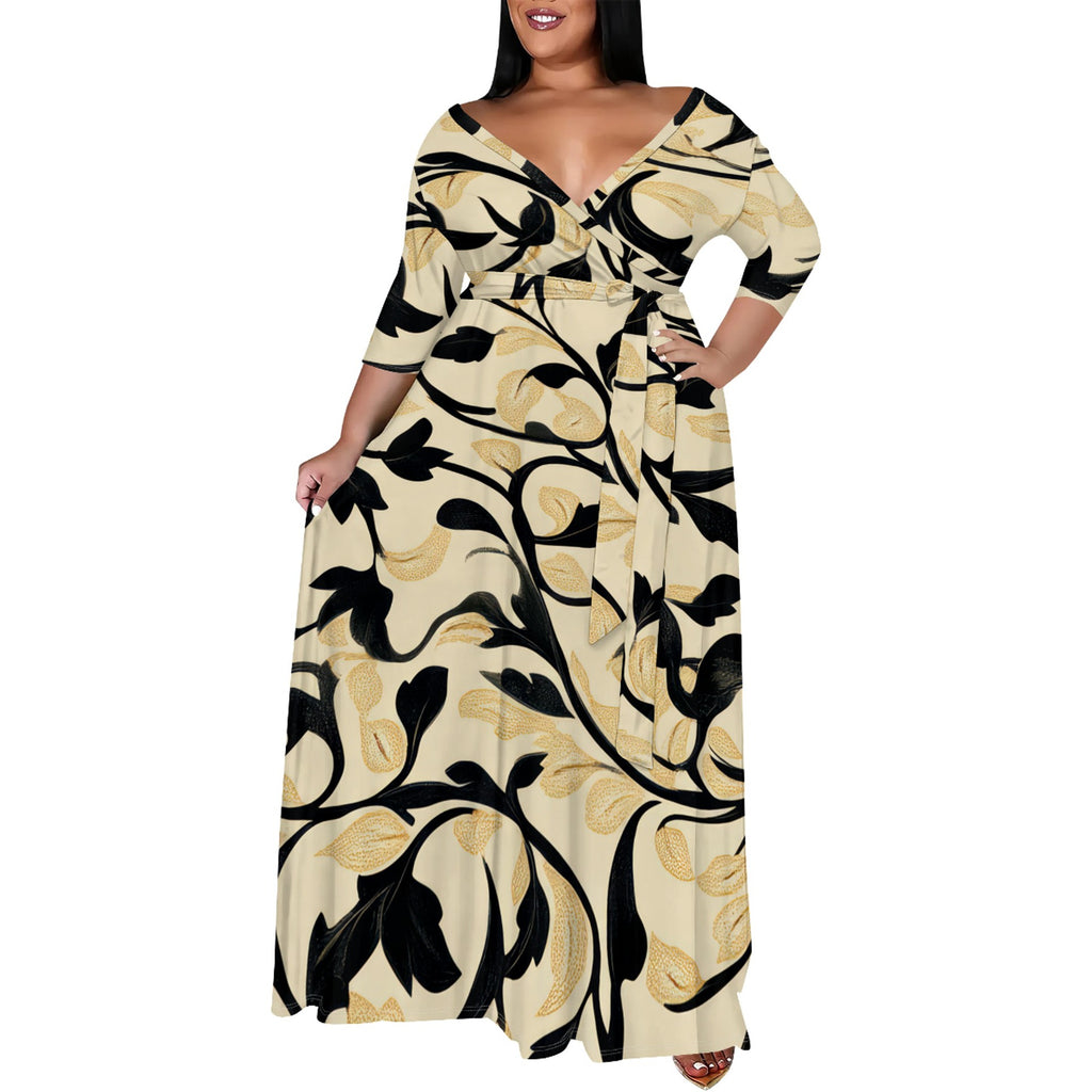 Elegantes Midi-Kleid mit Blumenprint – Bild 4 | LuxeStyle