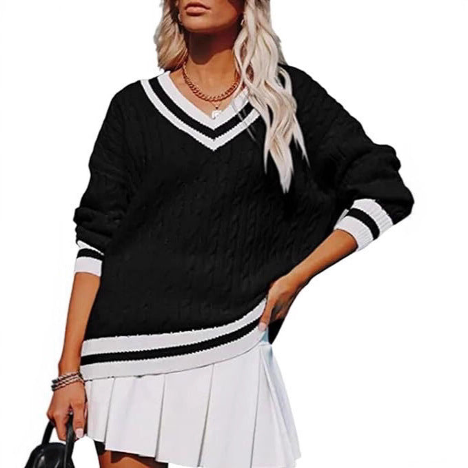 Kuscheliger Strickpullover mit V-Ausschnitt