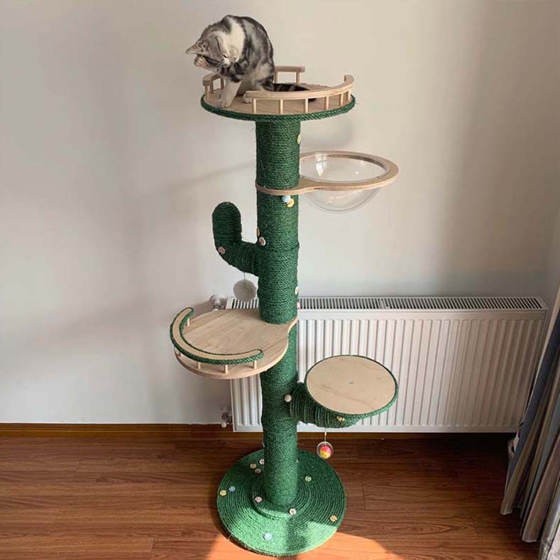 DIY Katzen-Kratzbaum im Kaktus-Design