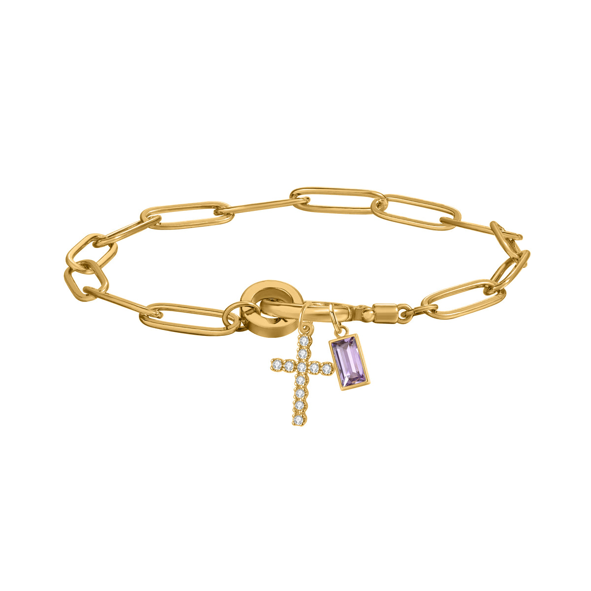 Personalisiertes Geburtsstein Kreuz Armband – Bild 4 | LuxeStyle