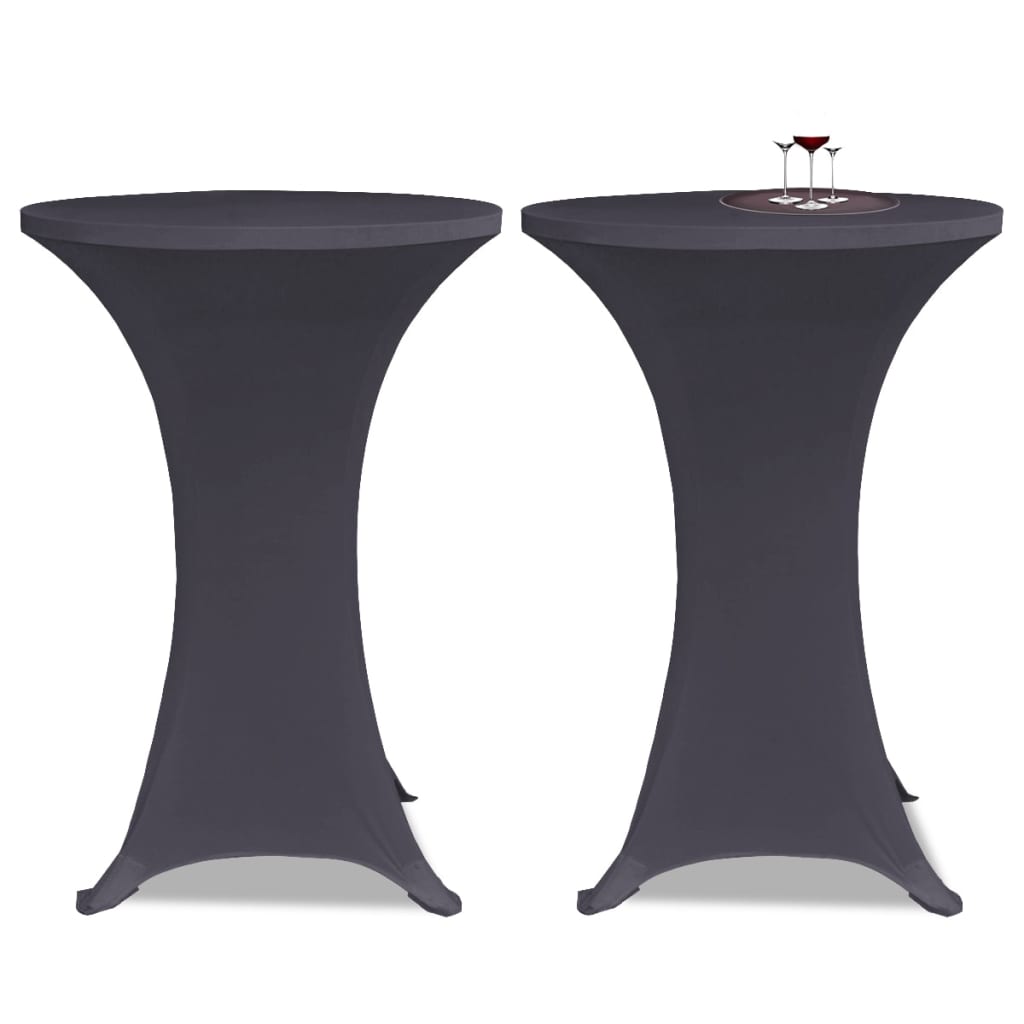 Stehtischhusse Stretch 2er-Set 80 cm Anthrazit