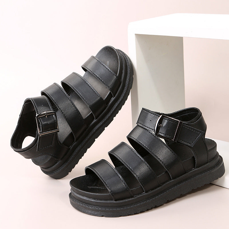 Römer Sandalen mit offener Spitze und Schnalle – Bild 21 | LuxeStyle