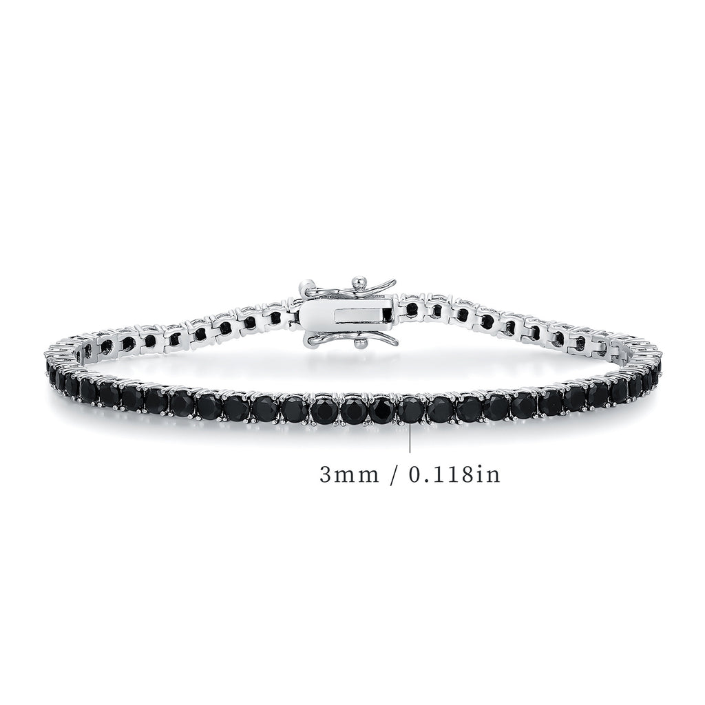 Kupfervergoldetes 18K Schwarz Nano Tennis Armband